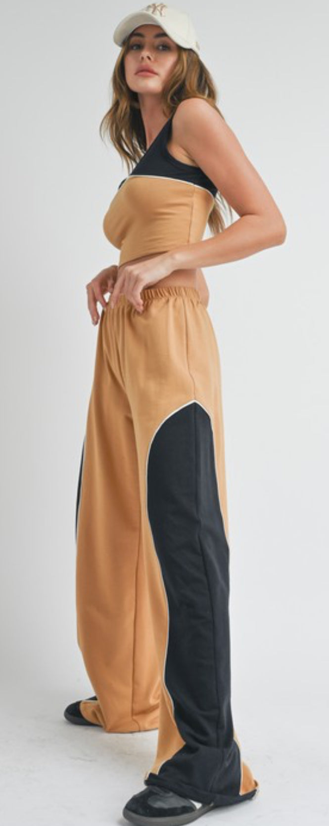 Wide Leg Camel Set