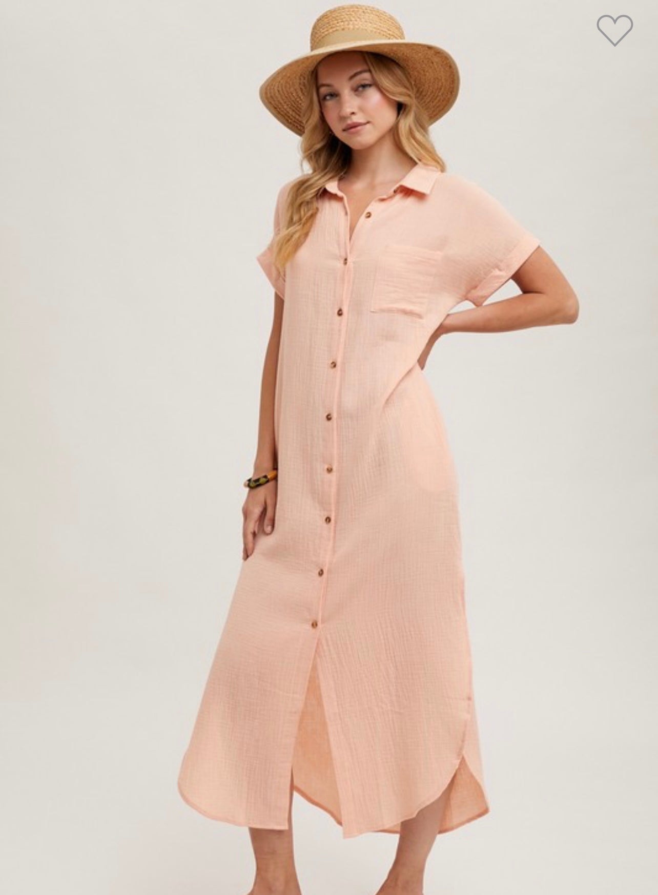 Woven Button Maxi Dress