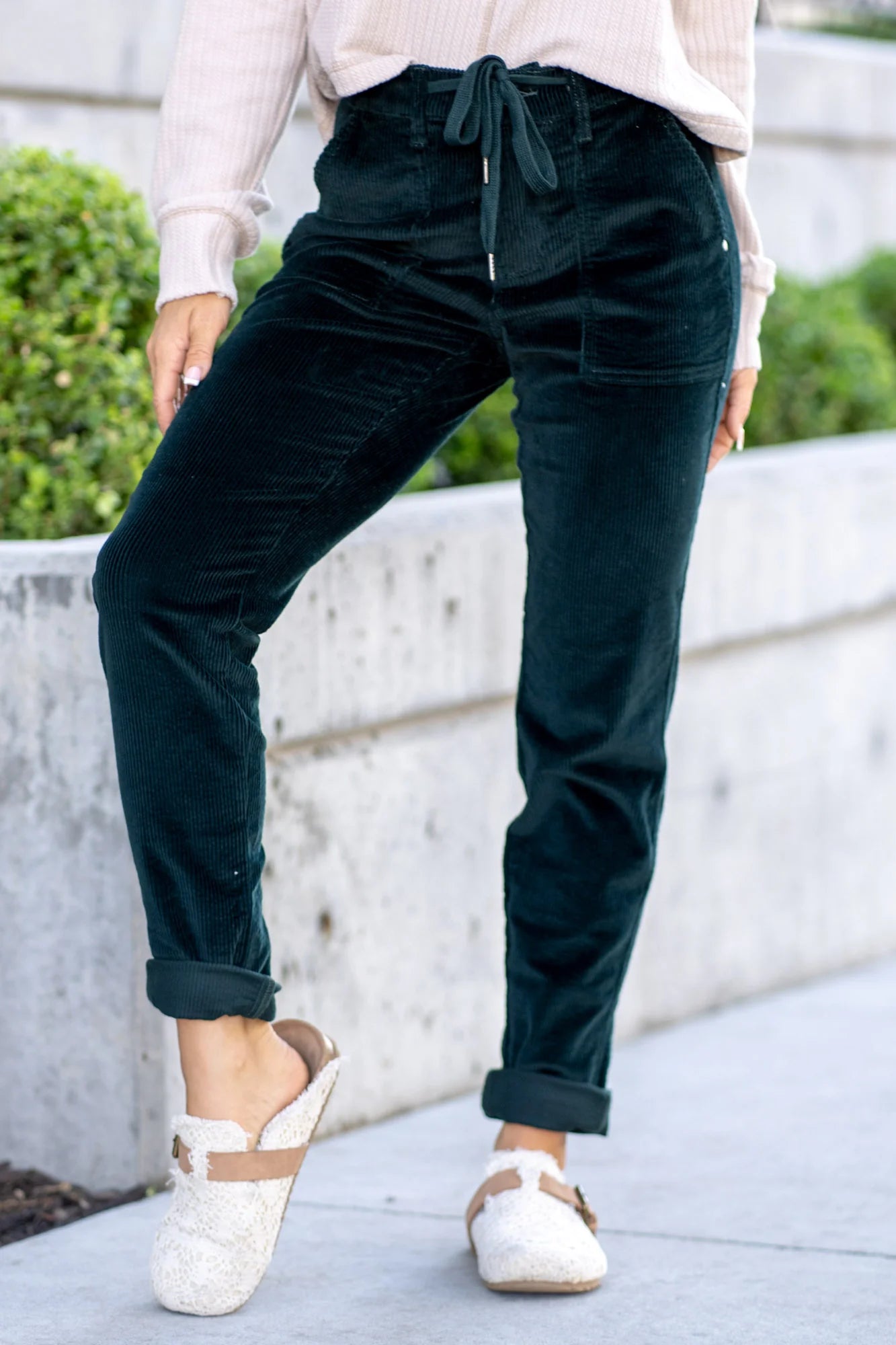 Judy Blue Emerald Corduroy Joggers