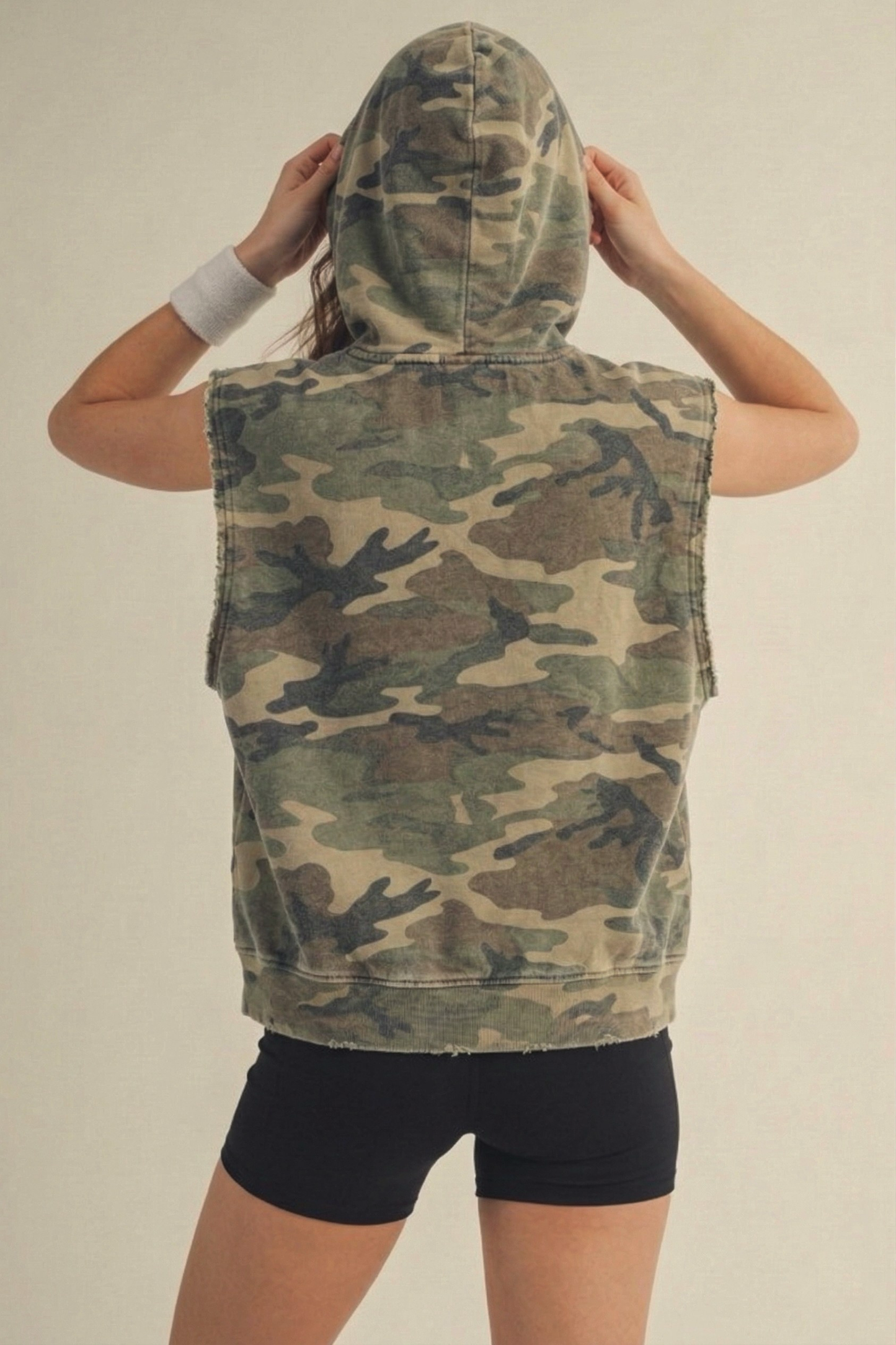 Camo Sleeveless Hoodie