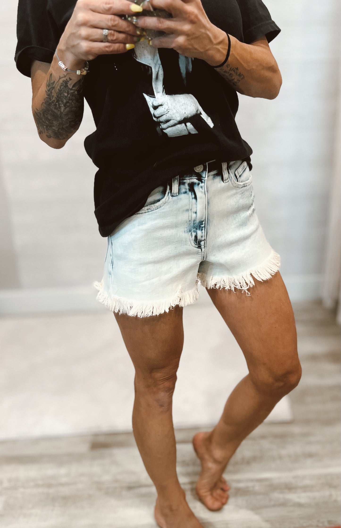 Acid Wash Denim shorts