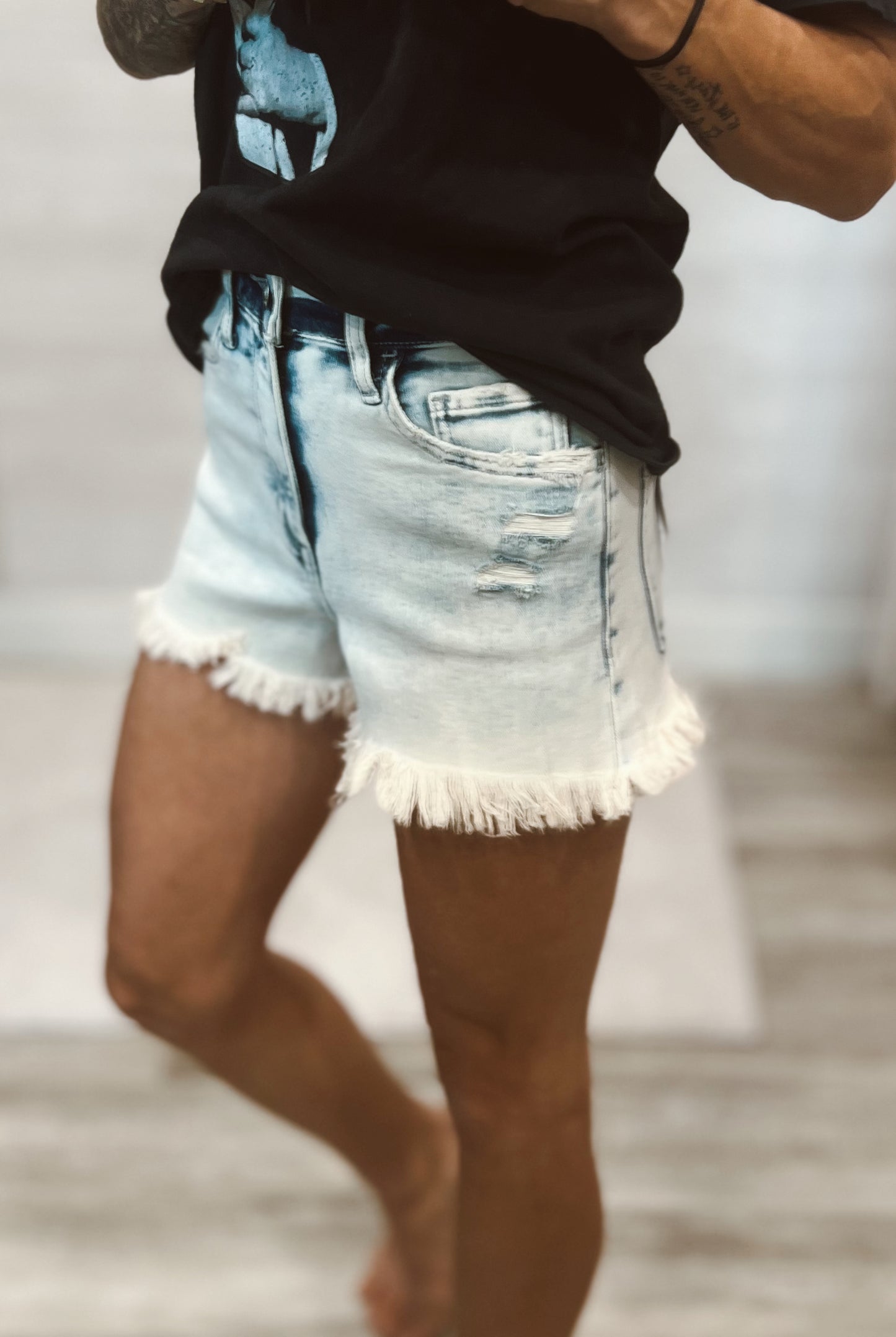 Acid Wash Denim shorts
