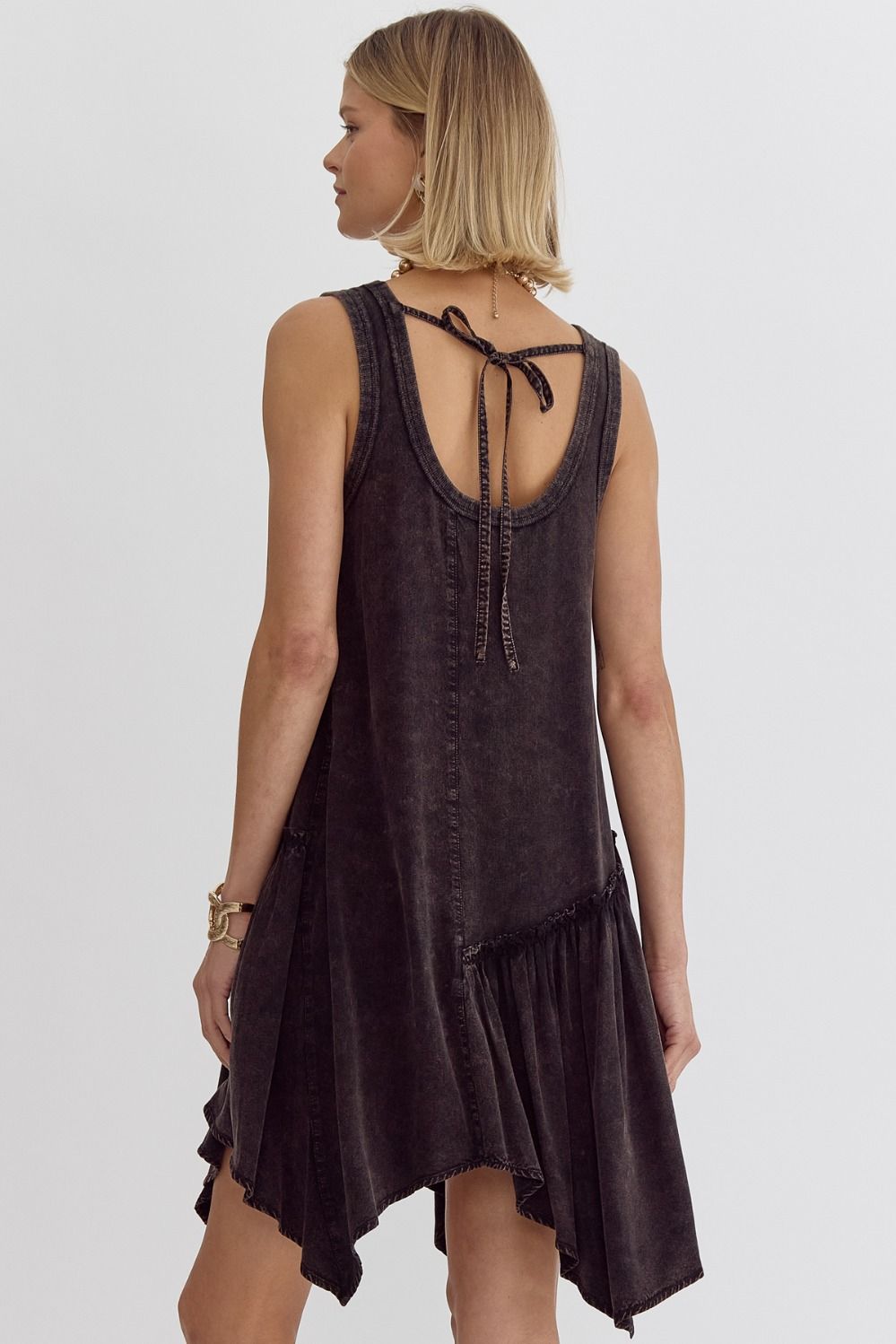 Shark Bite Hem Mini Dress