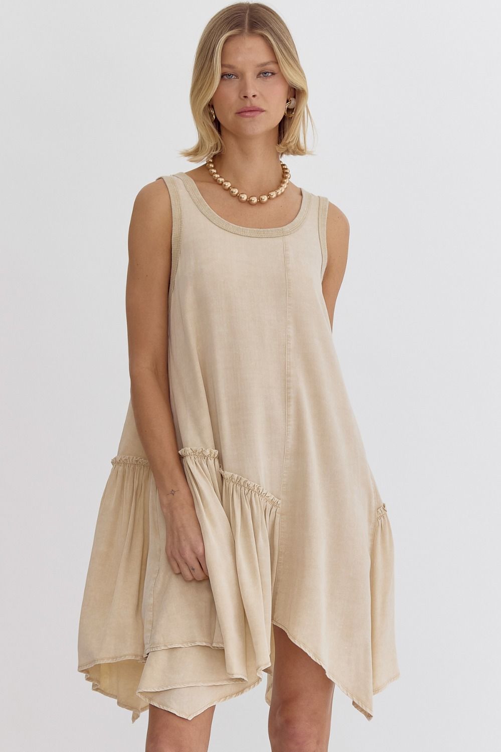 Shark Bite Hem Mini Dress