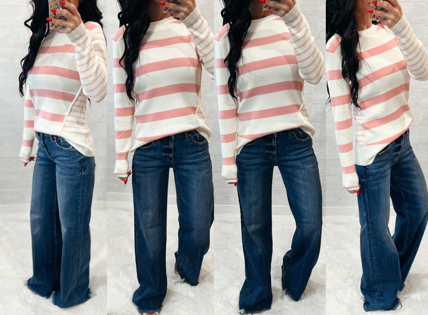Mix Stripe Sweater Top