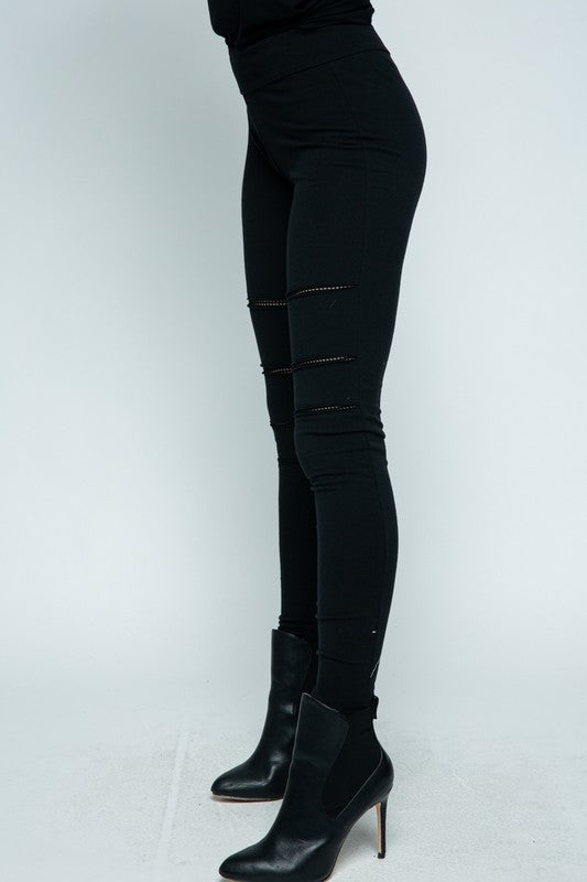 Net Back Slit Leggings