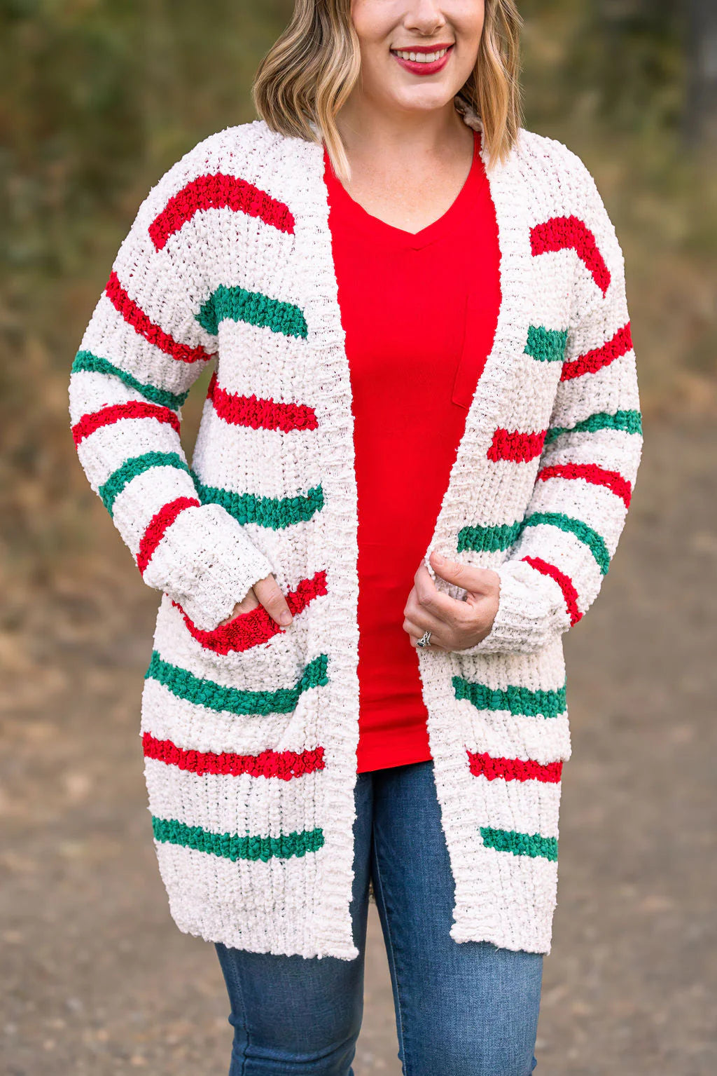 Christmas striped cardigan