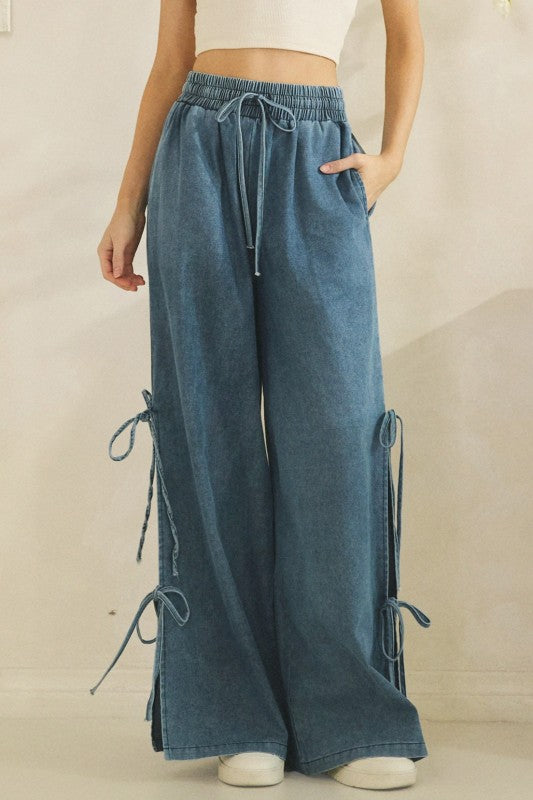 Wide Leg Tie Side Pants