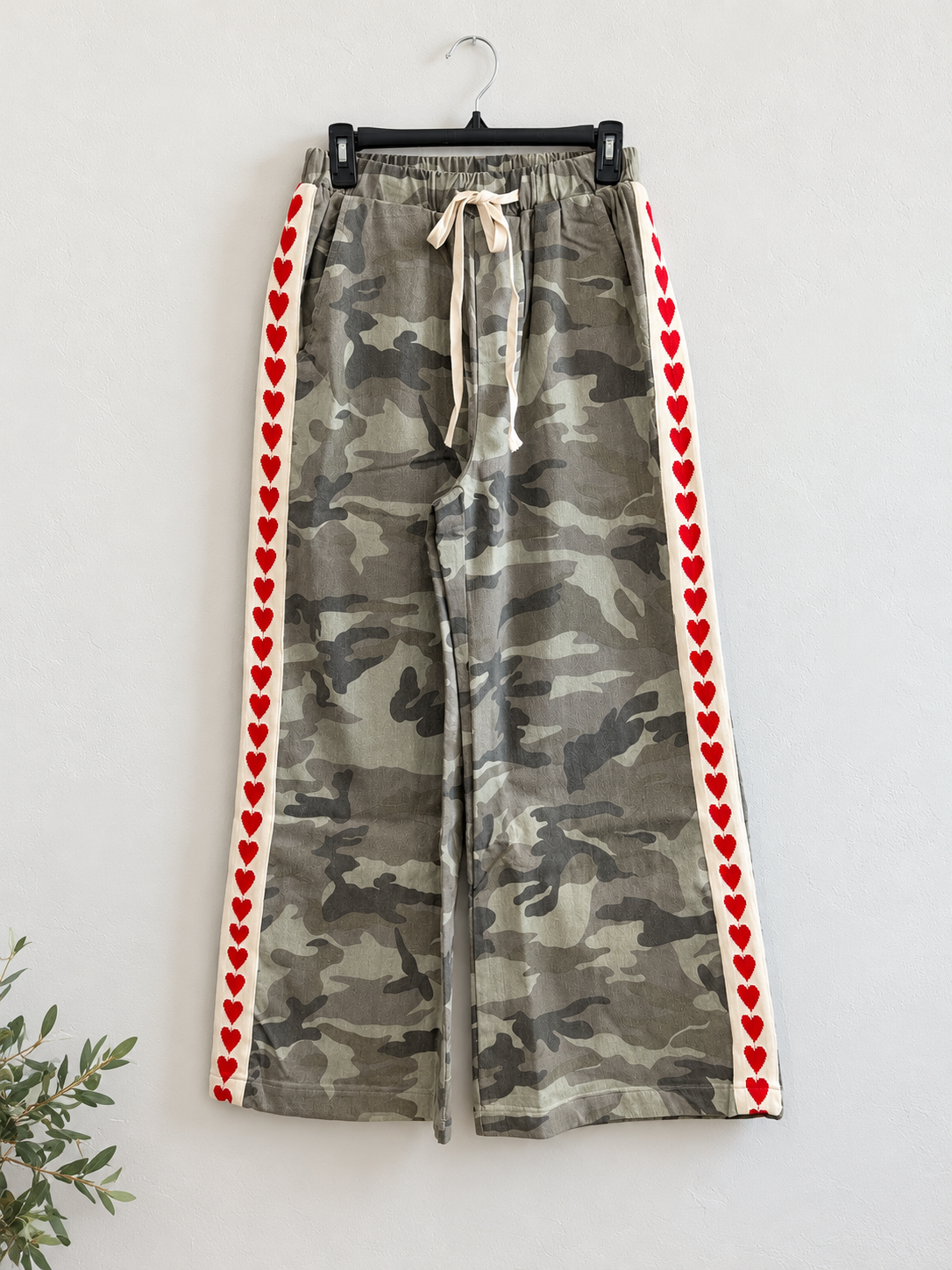 Camo Heart Tape Wide Leg Pants