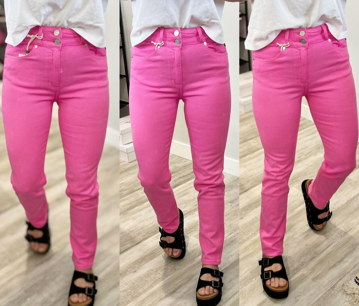 Kancan Hot Pink Straight Denim