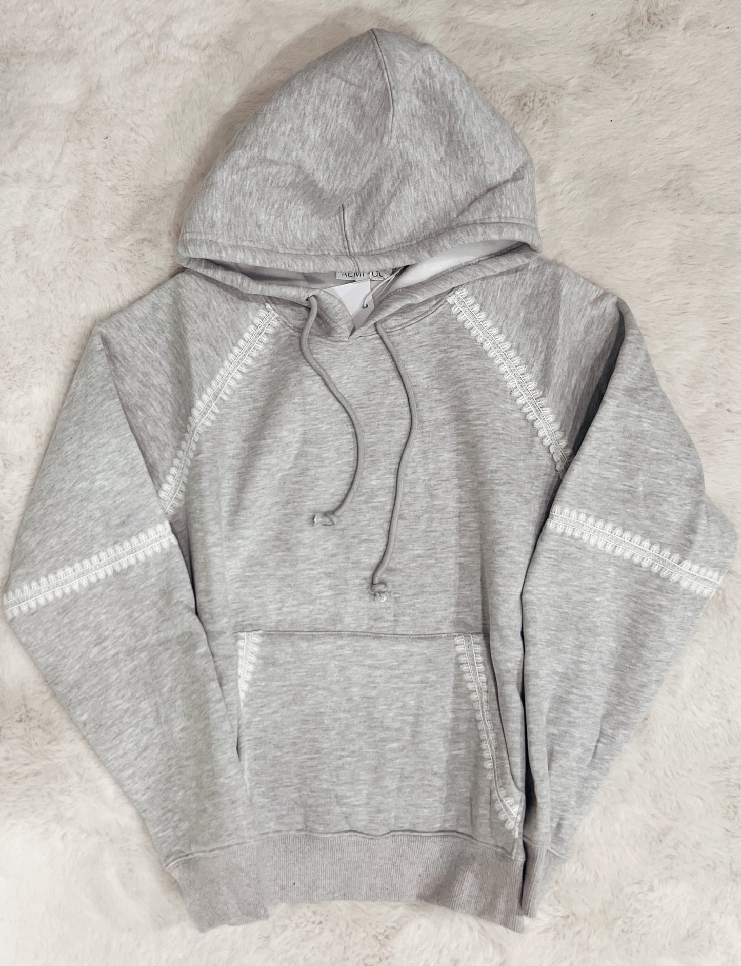 Lace Trim Oversized Hoodie