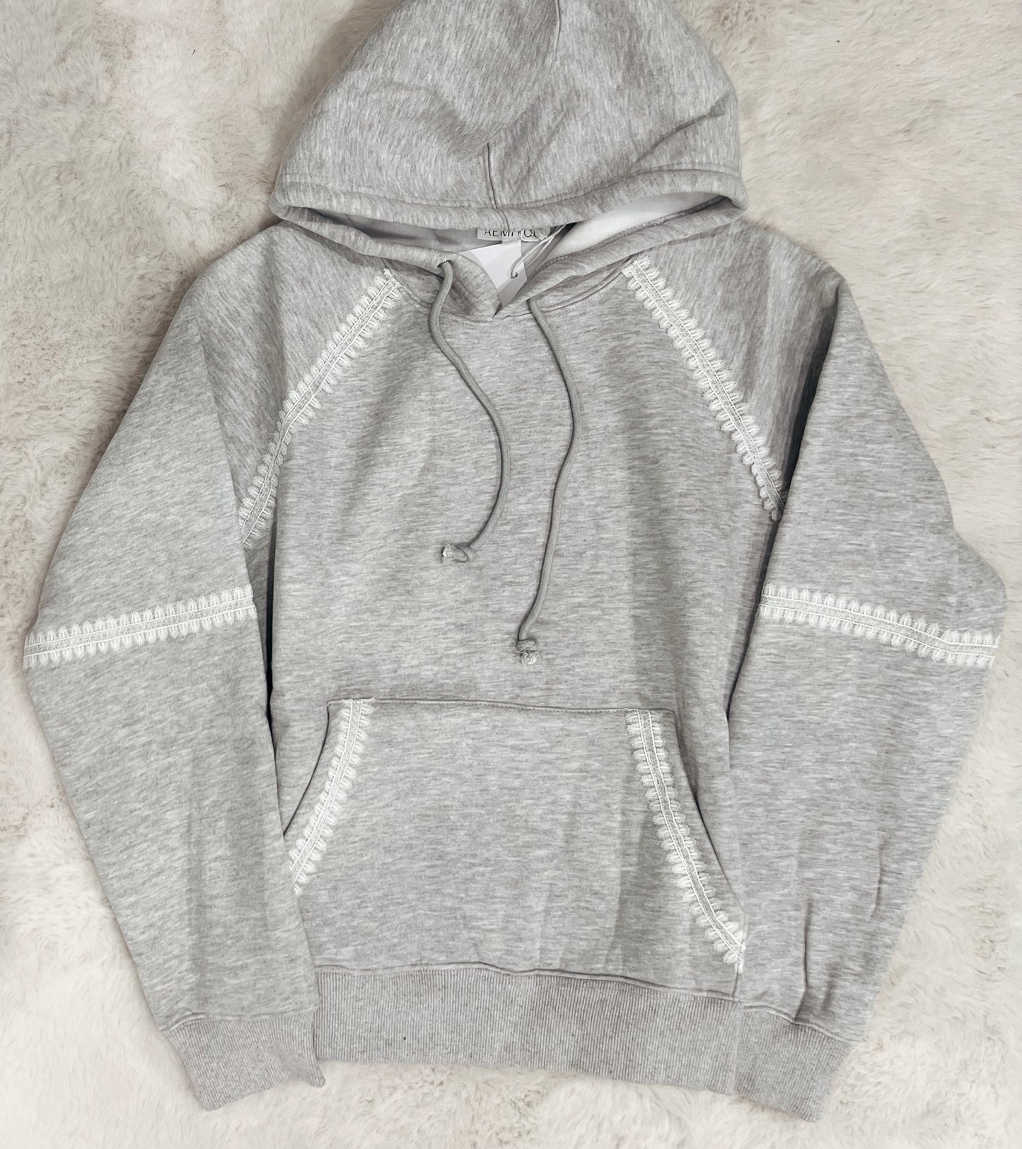 Lace Trim Oversized Hoodie
