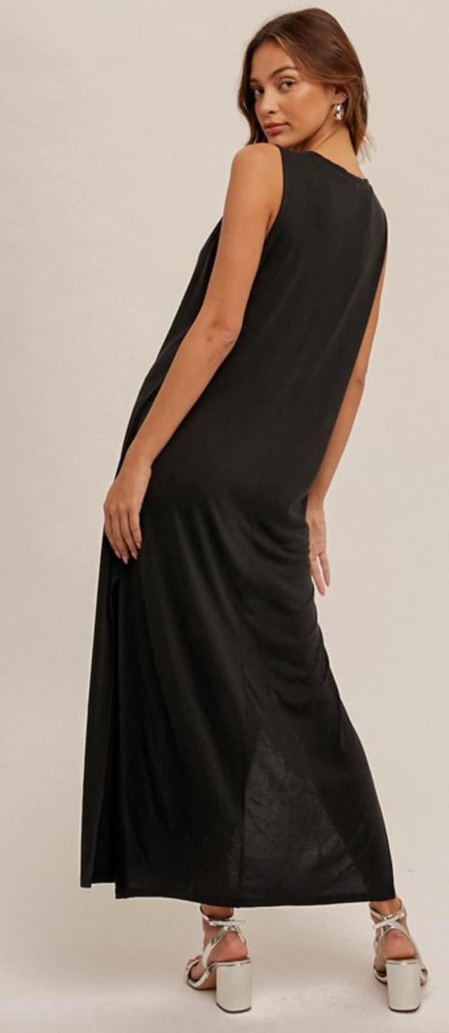 Jeweled V Neck Maxi Dress