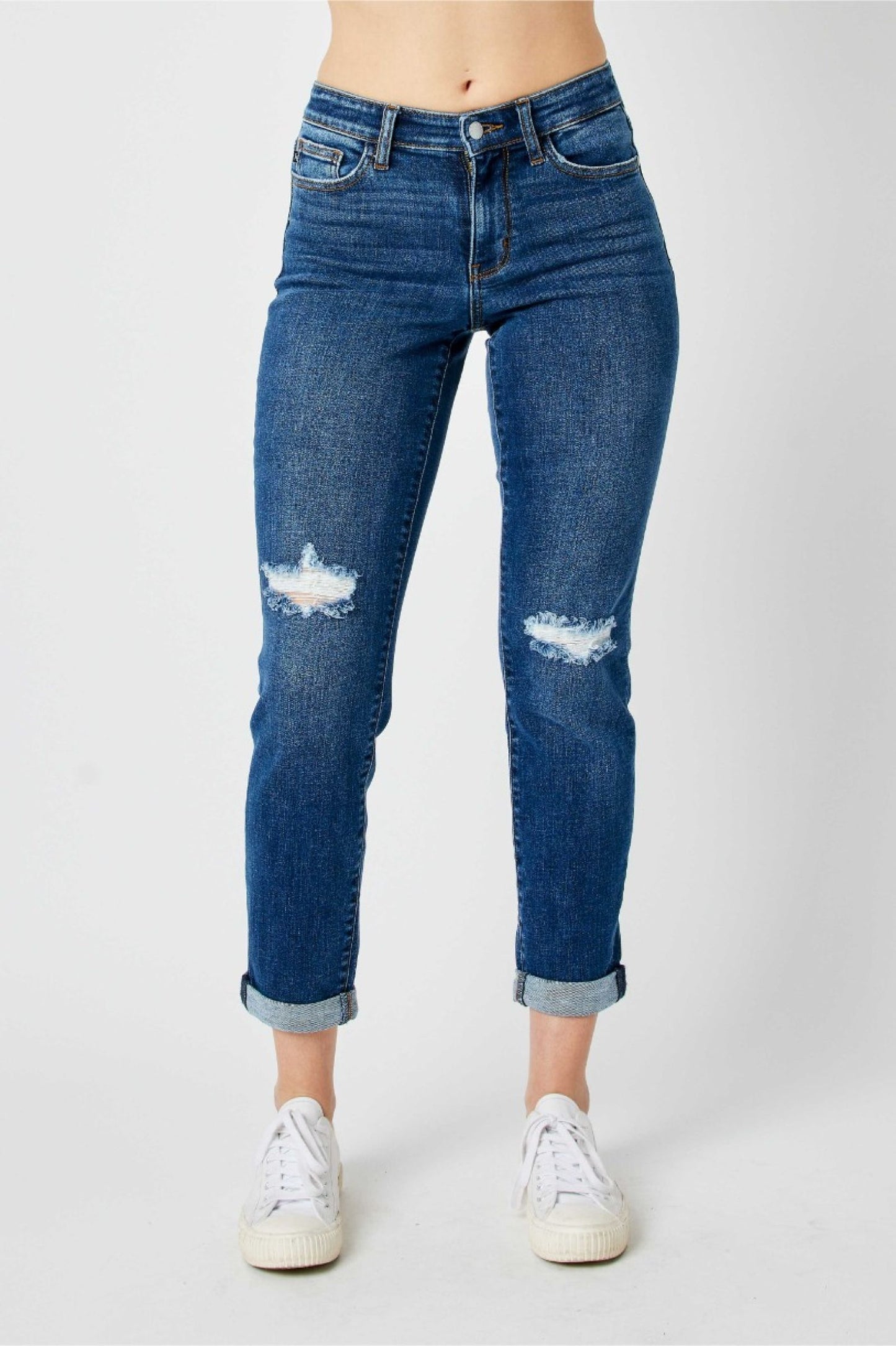 Mid Rise Judy Cuffed Denim