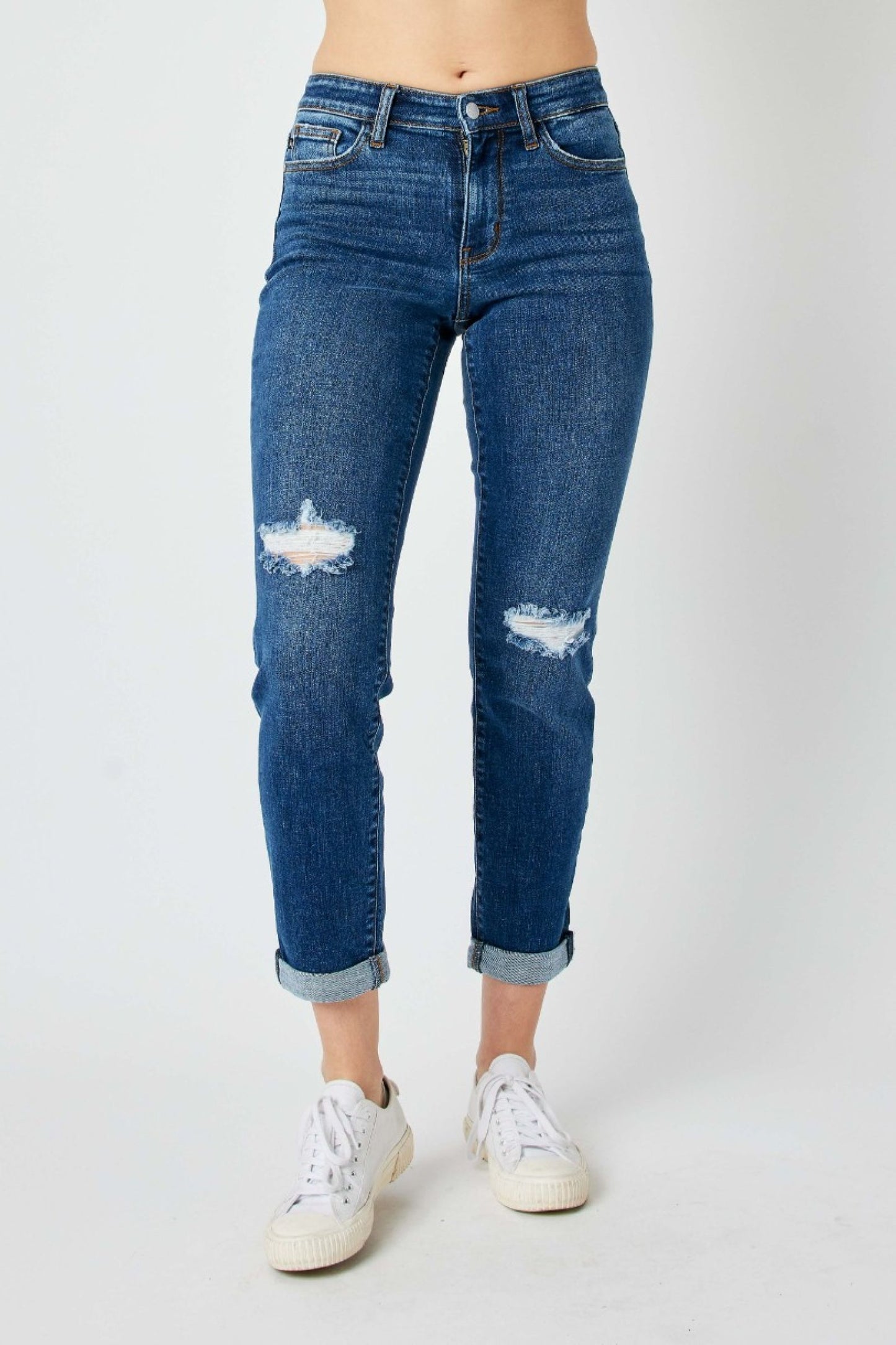 Mid Rise Judy Cuffed Denim