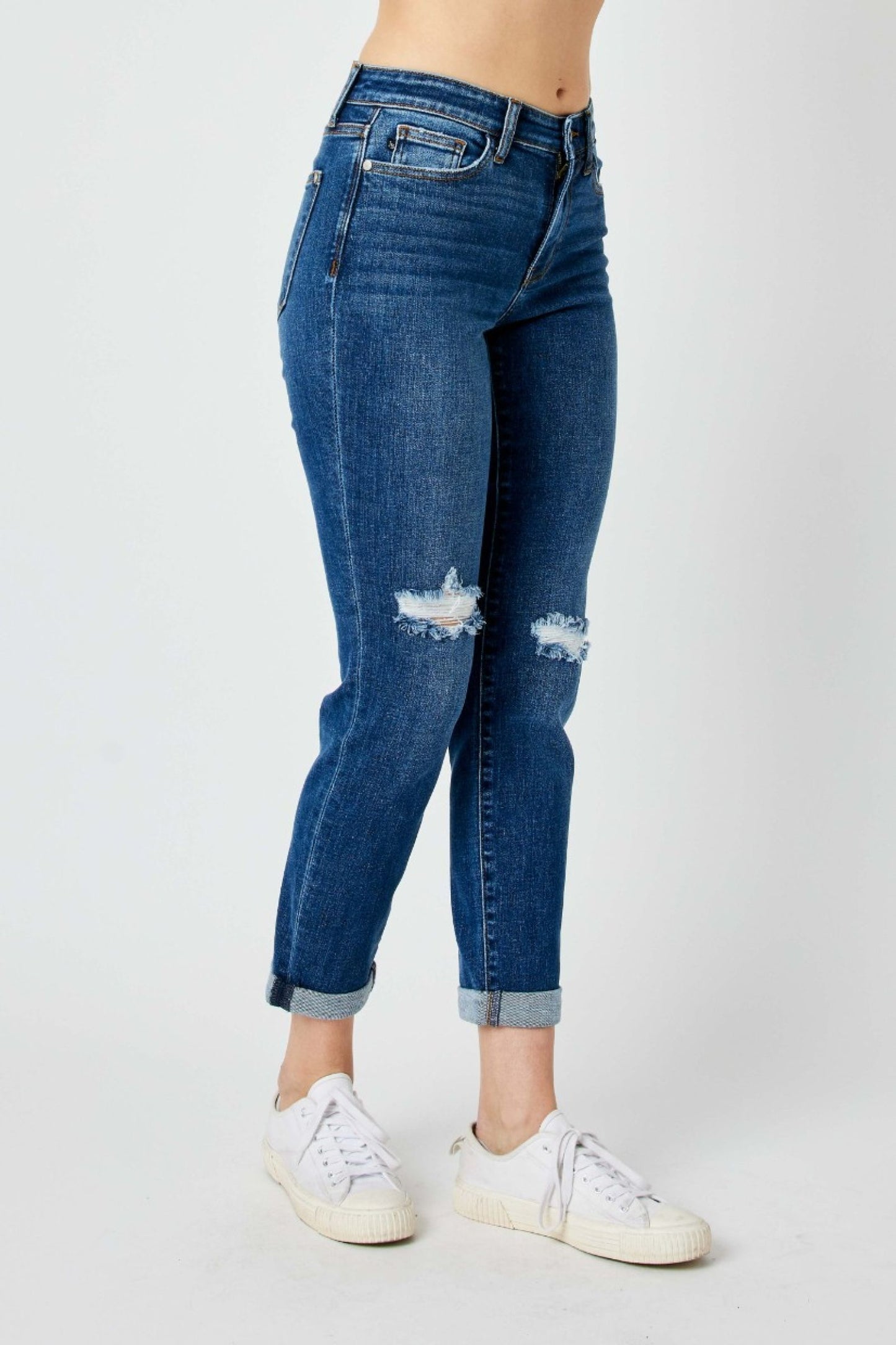 Mid Rise Judy Cuffed Denim
