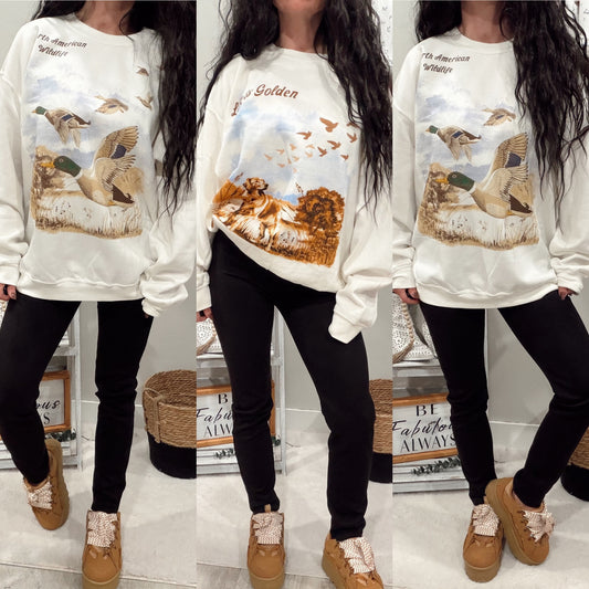 Life Is Golden Crewneck Oversized Pullover