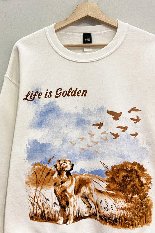 Life Is Golden Crewneck Oversized Pullover