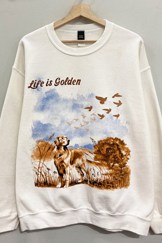 Life Is Golden Crewneck Oversized Pullover
