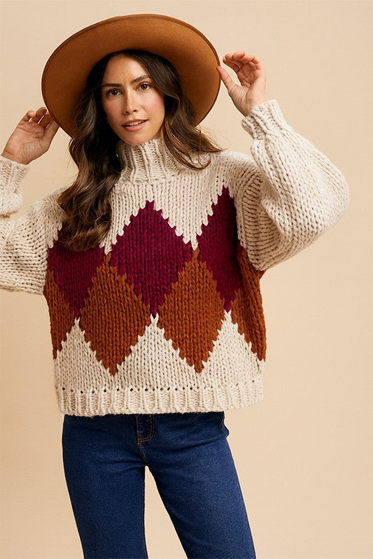 Knit Argyle Sweater