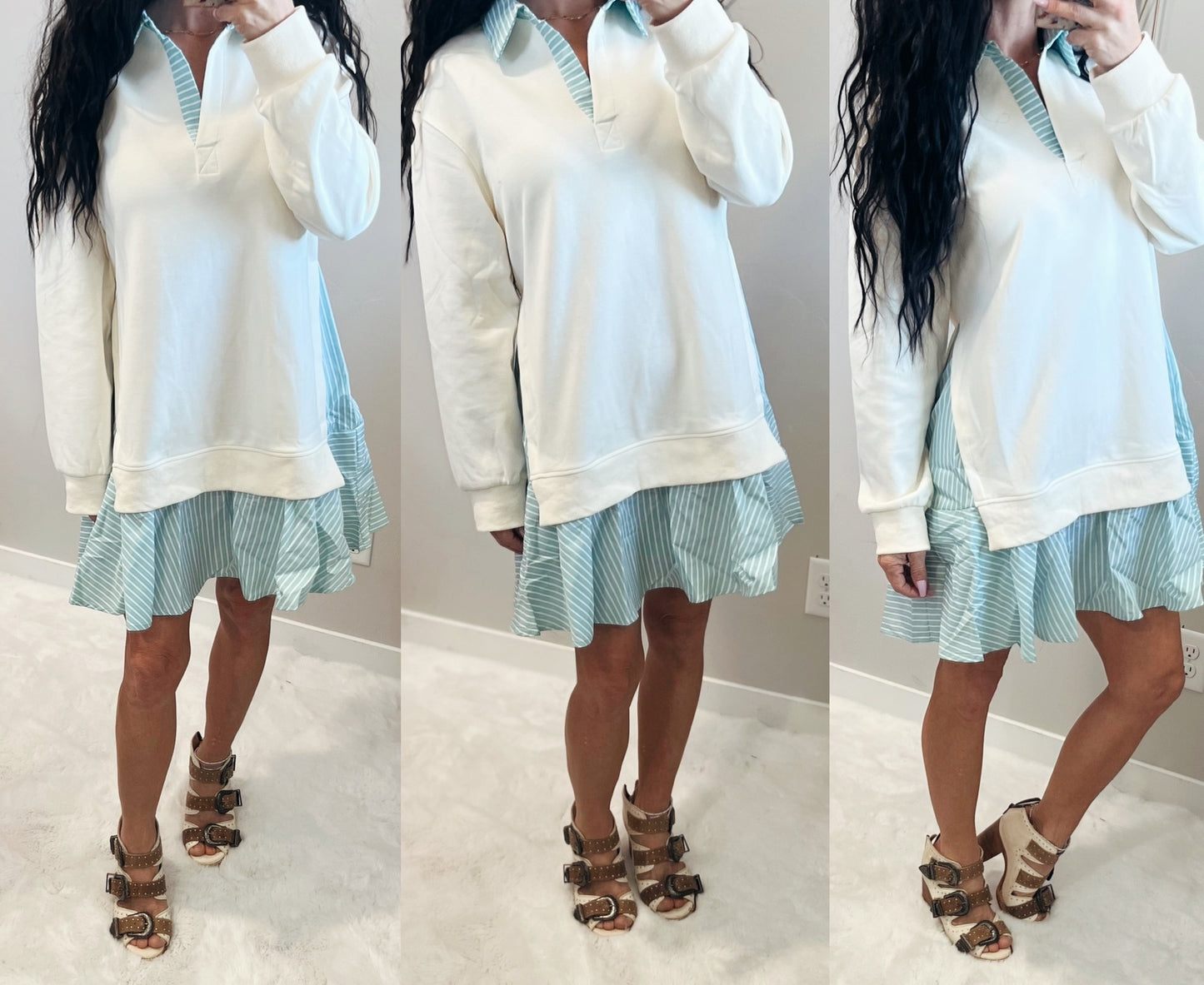 Layered Long Sleeve Dress