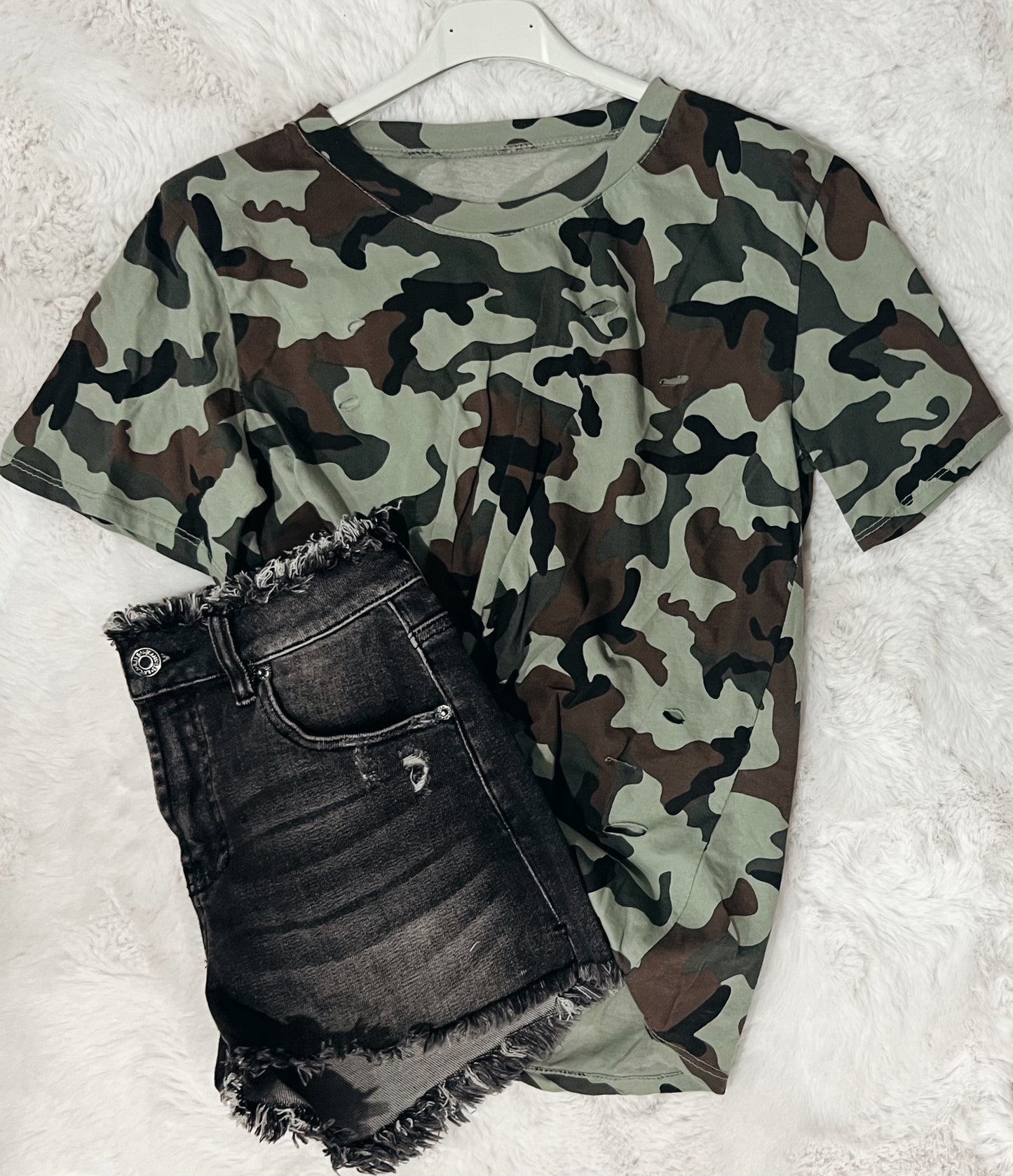 Camo Cutout Tee