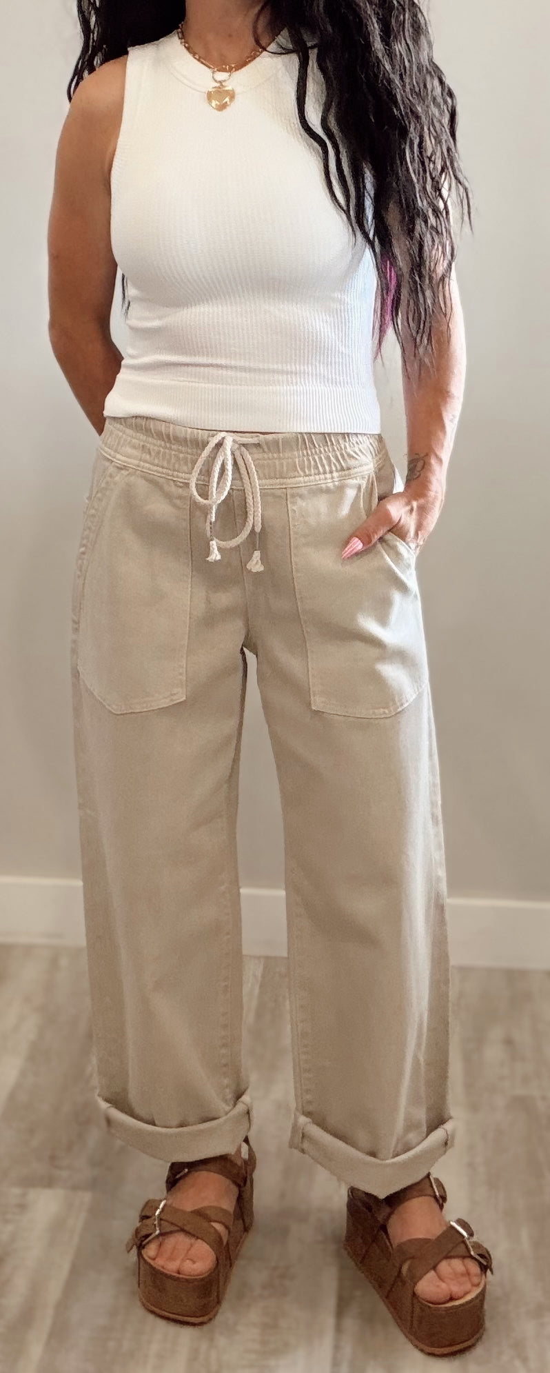 Risen Stretch Waist Trouser Pants