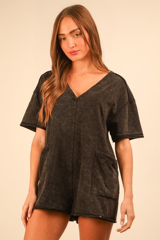 Washed Tee Romper