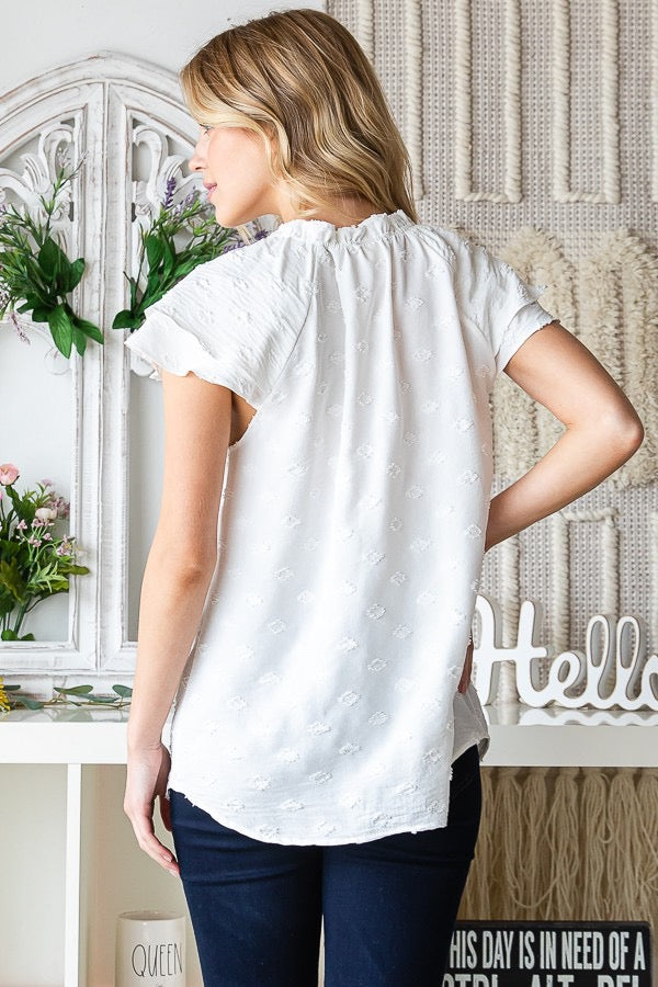 Ruffle Tie Neck Blouse