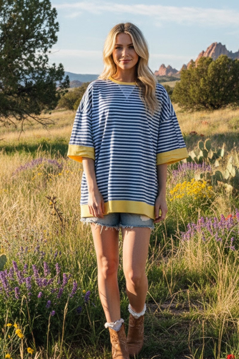 Oversized Knit Stripe Top