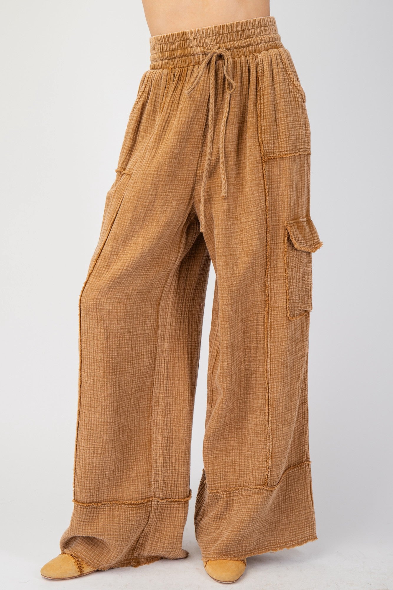 Cotton Gauze Cargo Pants
