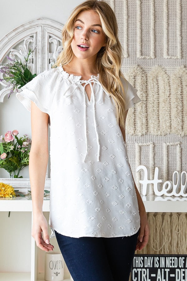 Ruffle Tie Neck Blouse