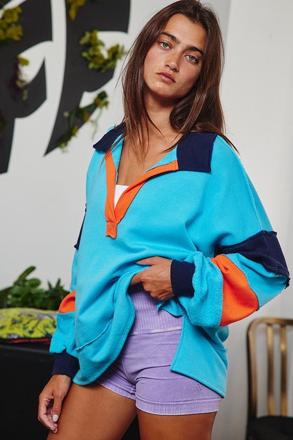 Collared French Terry Pullover