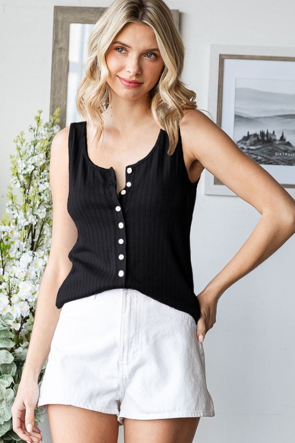 Button Up Tank Top
