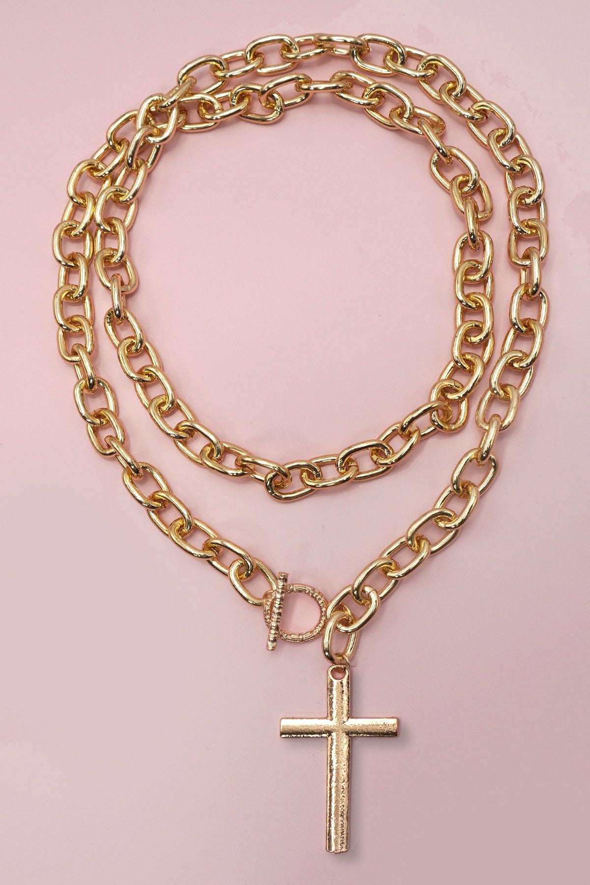 Chunky Cross Chain Statement Necklace