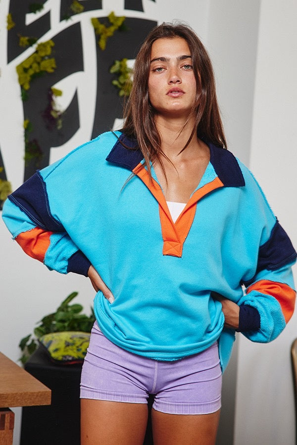 Collared French Terry Pullover