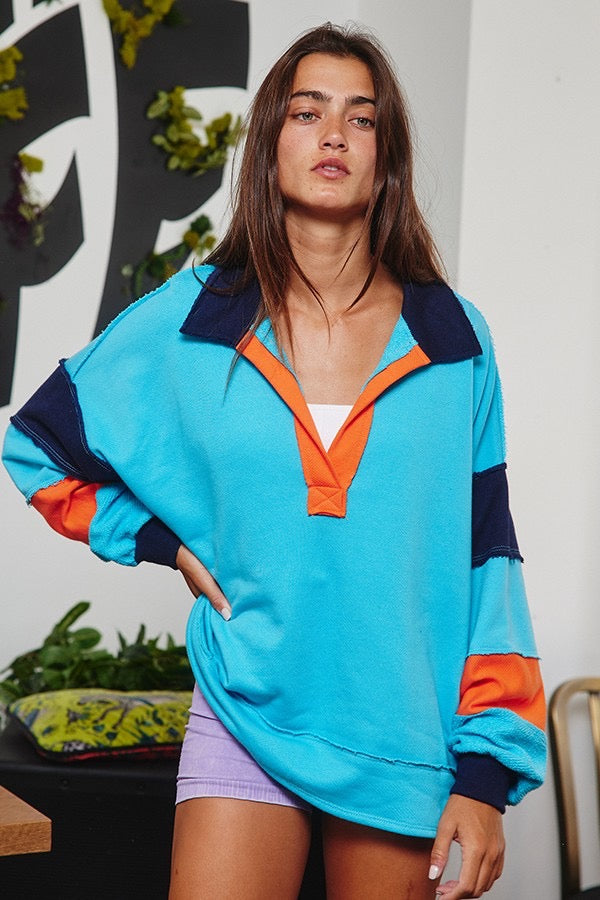 Collared French Terry Pullover