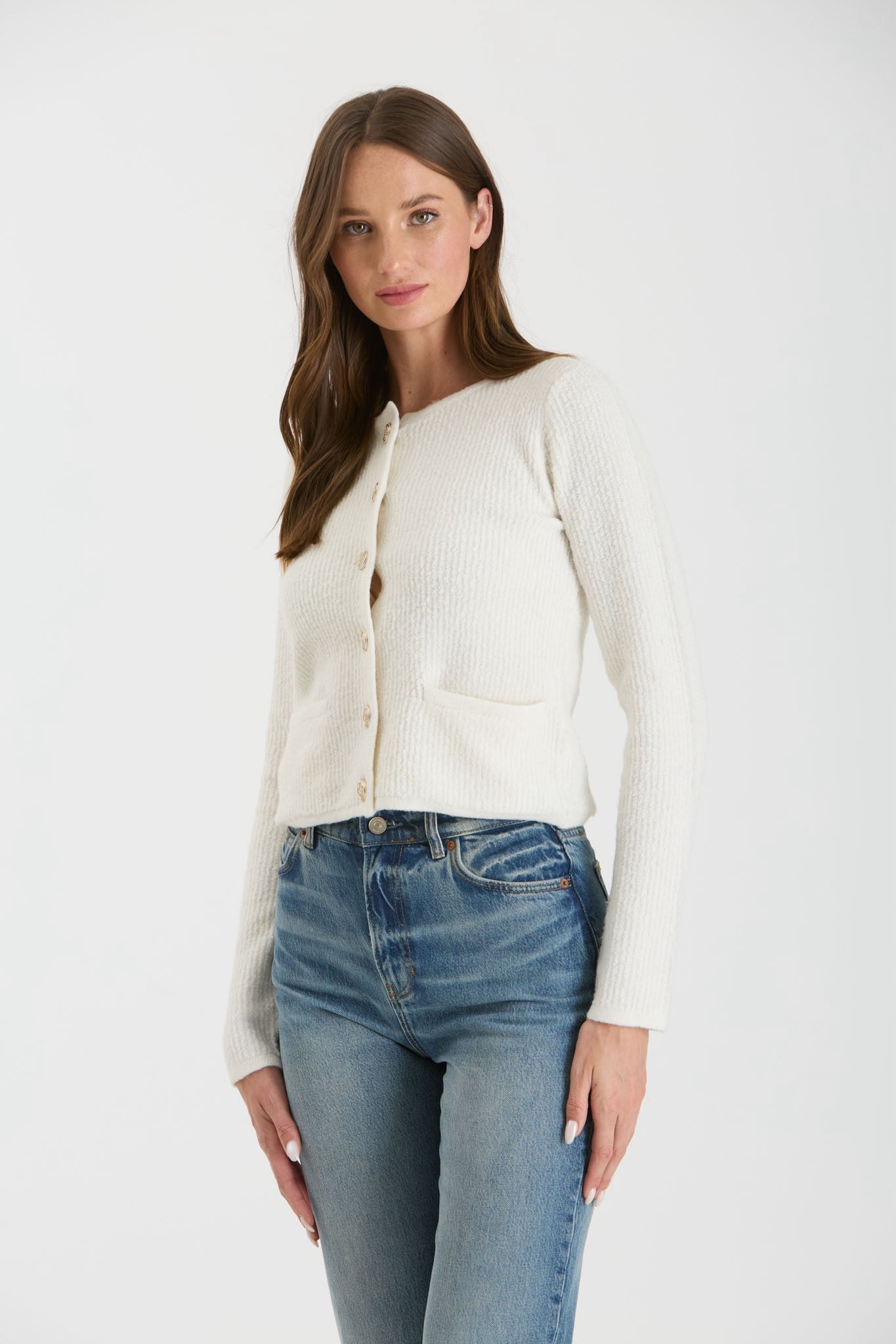 Gold Button Knit Cardigan