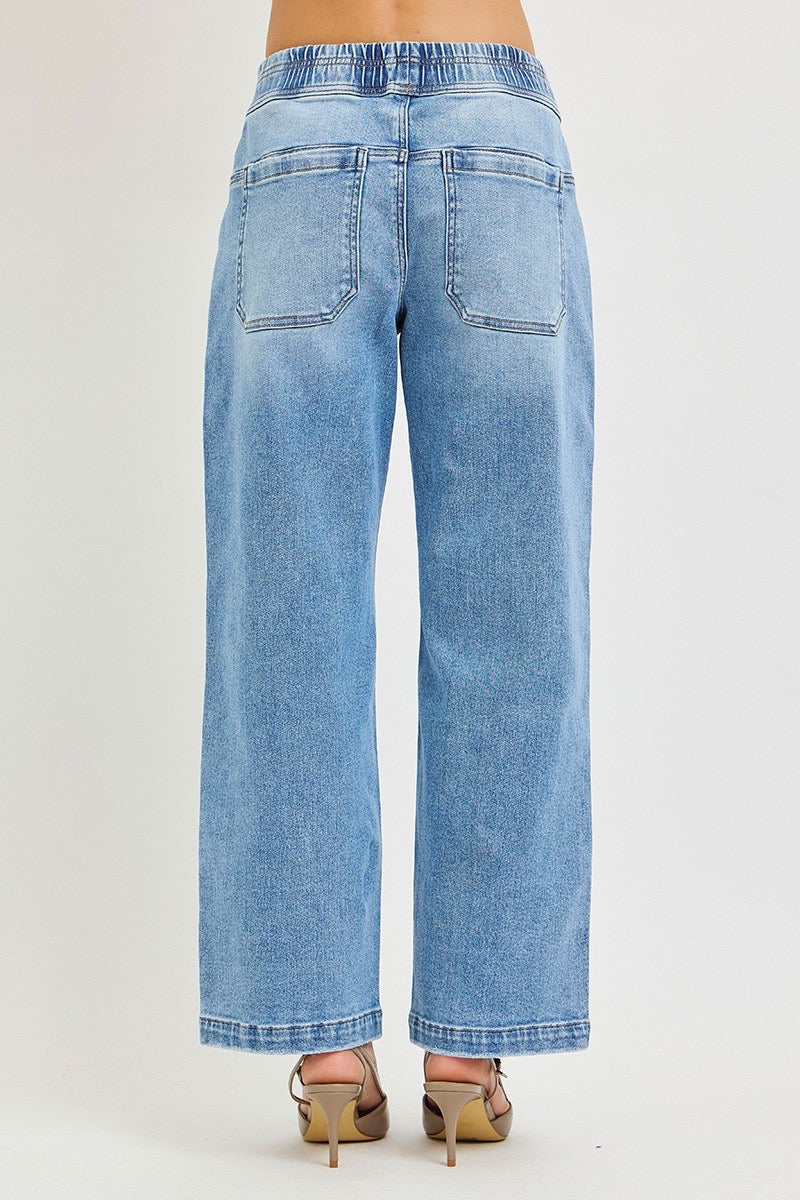 Risen Slouchy Barrel Denim Pull On Jeans