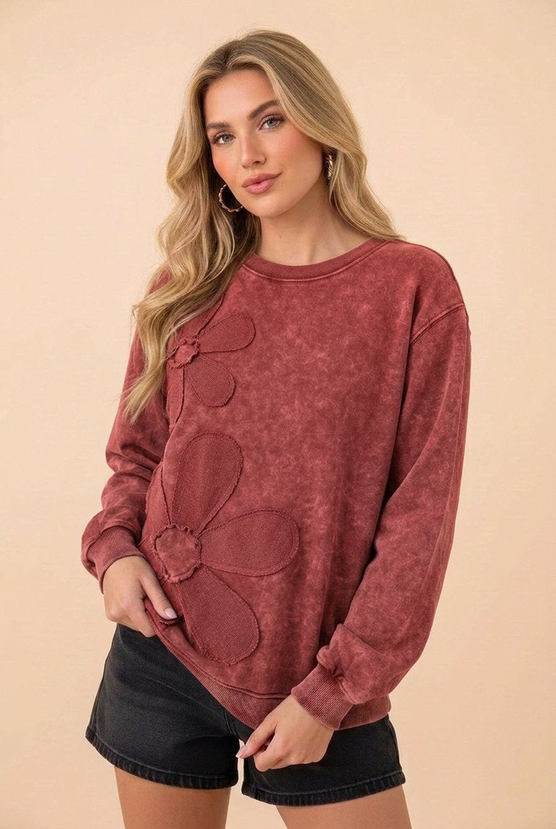 Floral Washed Sweatshirt