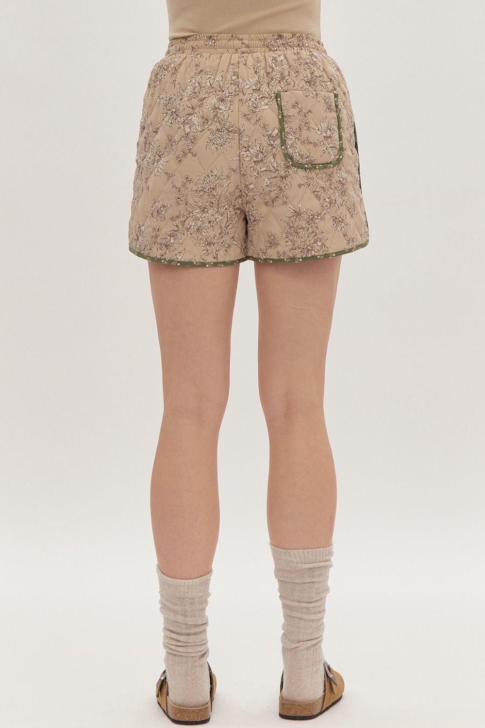 Quilted Floral Shorts