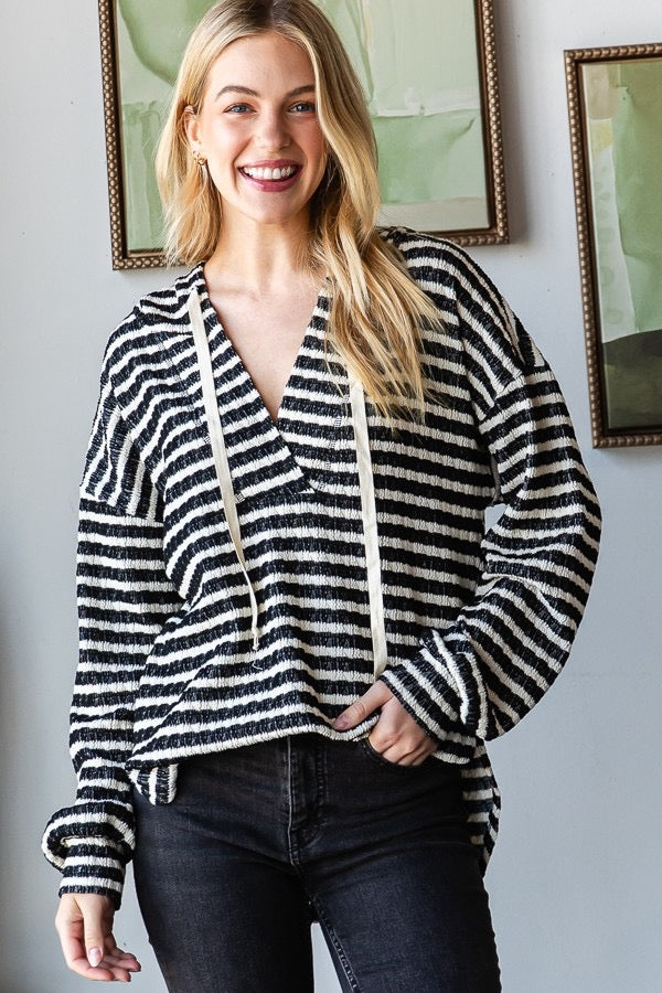 Puff Sleeve Hooded Top
