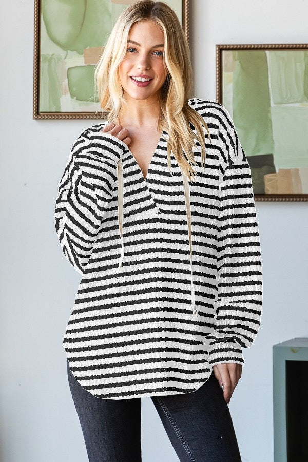 Puff Sleeve Hooded Top