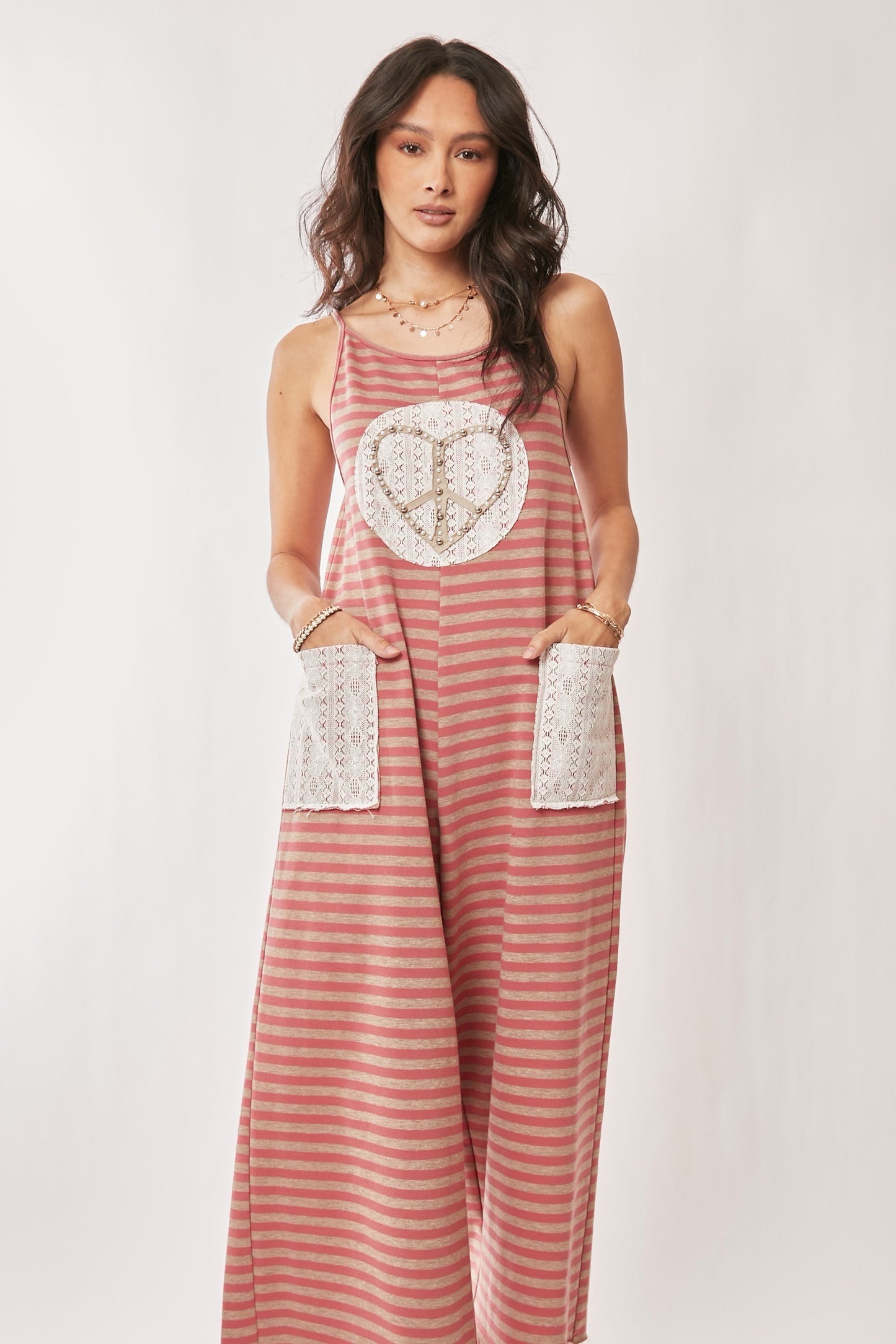Striped French Terry Jumpsuit