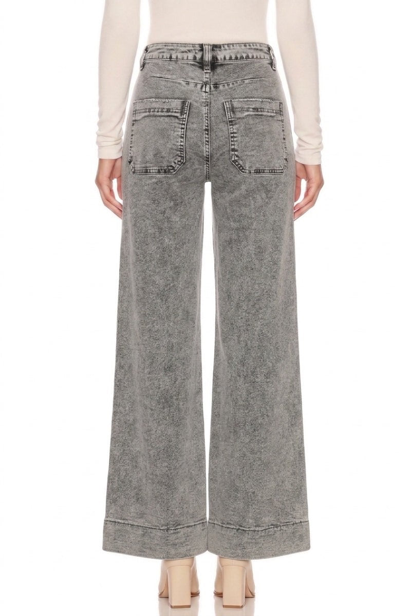 Grey Wash Palazzo Denim