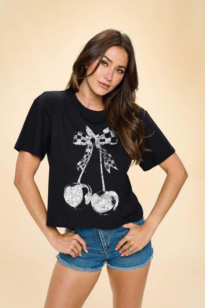 Checker Cherry Graphic Tee