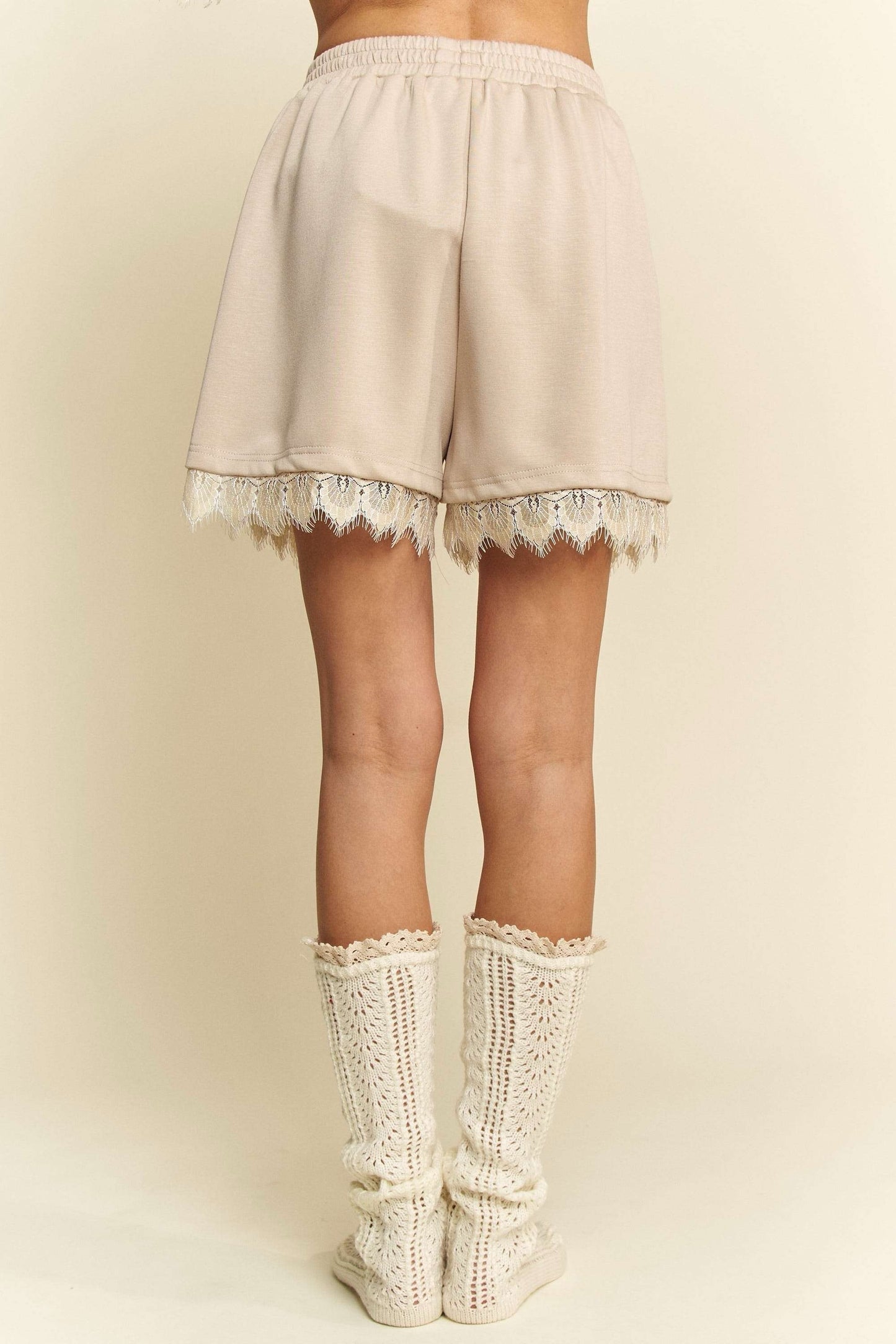 Pearl Lace Trim Shorts