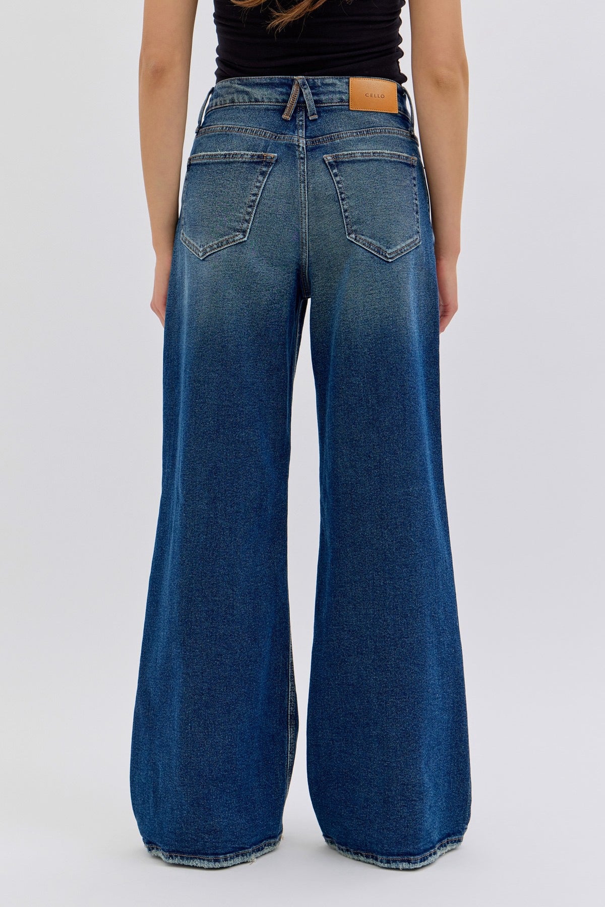 Cello Dark Wide Leg Denim