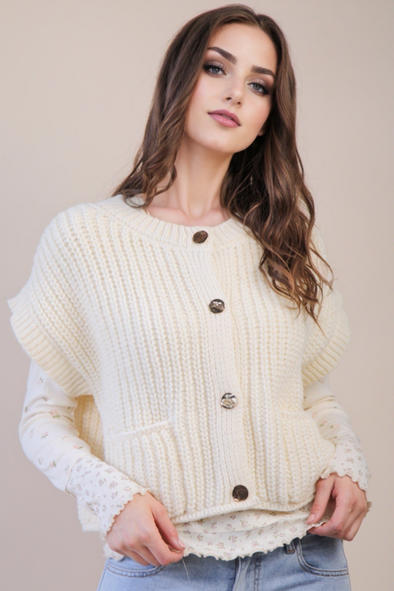 Chunky Knit Sweater Vest/Top