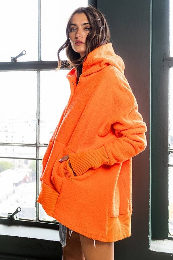 Neon ORange Teddy Pullover